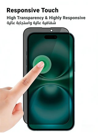 واقي شاشة الخصوصية لهاتف أبل آيفون 16 بلس - زجاج مقسى ممتاز من الحافة إلى الحافة مضاد للتجسس، طلاء مضاد للزيوت، لمسة رقيقة، مضاد للانفجار، حافة مقوسة ناعمة، سهل التركيب - view 5